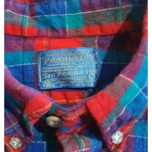 Vintage Sir Pendleton Virgin Wool Button-Up Tartan Plaid Boys Size L USA Made - Picture 5 of 8